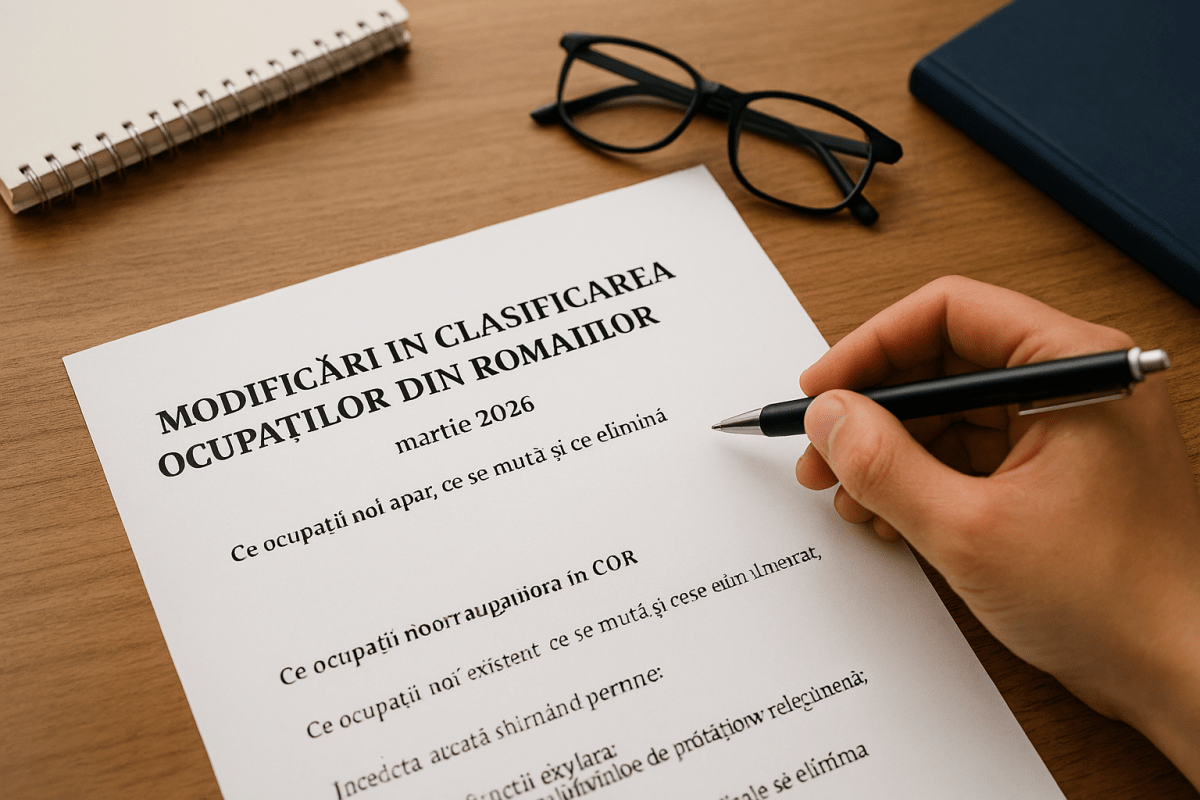 Modificari in Clasificarea Ocupatiilor din Romania (COR) – martie&nbsp;2026